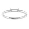 Stackable Ring Mounting in 18 Karat White Gold for Straight baguette Stone