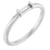 Stackable Ring Mounting in 10 Karat White Gold for Straight baguette Stone