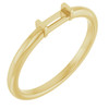 Stackable Ring Mounting in 10 Karat Yellow Gold for Straight baguette Stone