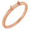 Stackable Ring Mounting in 10 Karat Rose Gold for Straight baguette Stone