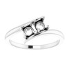 Two Stone Engagement Ring Mounting in 10 Karat White Gold for Round Stone