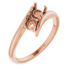 Two Stone Engagement Ring Mounting in 18 Karat Rose Gold for Round Stone