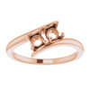 Two Stone Engagement Ring Mounting in 18 Karat Rose Gold for Round Stone