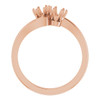Two Stone Engagement Ring Mounting in 10 Karat Rose Gold for Round Stone