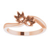 Two Stone Engagement Ring Mounting in 10 Karat Rose Gold for Round Stone