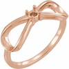Family Infinity Inspired Ring Mounting in 10 Karat Rose Gold for Round Stone
