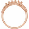 Family Infinity Inspired Ring Mounting in 18 Karat Rose Gold for Round Stone