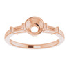 Accented Bezel Set Engagement Ring Mounting in 18 Karat Rose Gold for Round Stone