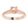 Accented Engagement Ring Mounting in 10 Karat Rose Gold for Round Stone