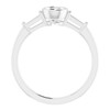 Accented Bezel Set Engagement Ring Mounting in Sterling Silver for Round Stone