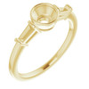 Accented Bezel Set Engagement Ring Mounting in 18 Karat Yellow Gold for Round Stone