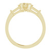 Accented Bezel Set Engagement Ring Mounting in 18 Karat Yellow Gold for Round Stone