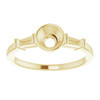 Accented Bezel Set Engagement Ring Mounting in 18 Karat Yellow Gold for Round Stone