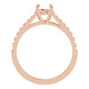 Accented Engagement Ring Mounting in 18 Karat Rose Gold for Round Stone