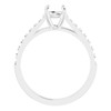 Accented Engagement Ring Mounting in 10 Karat White Gold for Round Stone