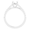 Accented Engagement Ring Mounting in 18 Karat White Gold for Round Stone