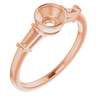 Accented Bezel Set Engagement Ring Mounting in 10 Karat Rose Gold for Round Stone