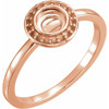 Halo Style Cabochon Ring Mounting in 18 Karat Rose Gold for Round Stone