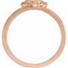Halo Style Cabochon Ring Mounting in 18 Karat Rose Gold for Round Stone