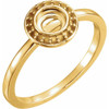 Halo Style Cabochon Ring Mounting in 18 Karat Yellow Gold for Round Stone