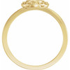 Halo Style Cabochon Ring Mounting in 18 Karat Yellow Gold for Round Stone