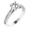 Accented Engagement Ring Mounting in Sterling Silver for Round Stone