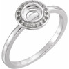 Halo Style Cabochon Ring Mounting in 18 Karat White Gold for Round Stone