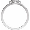 Halo Style Cabochon Ring Mounting in 18 Karat White Gold for Round Stone