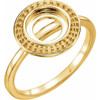 Halo Style Cabochon Ring Mounting in 10 Karat Yellow Gold for Round Stone