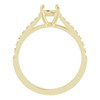 Accented Engagement Ring Mounting in 18 Karat Yellow Gold for Round Stone