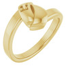 Engravable Family Ring Mounting in 18 Karat Yellow Gold for Round Stone