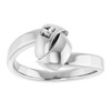Engravable Family Ring Mounting in 18 Karat White Gold for Round Stone