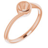 Bezel Set Solitaire Engagement Ring or Band Mounting in 10 Karat Rose Gold for Round Stone