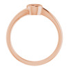Bezel Set Solitaire Engagement Ring or Band Mounting in 10 Karat Rose Gold for Round Stone