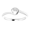 Bezel Set Solitaire Engagement Ring or Band Mounting in 18 Karat White Gold for Round Stone