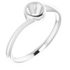 Bezel Set Solitaire Engagement Ring or Band Mounting in Sterling Silver for Round Stone