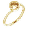 Bezel Set Solitaire Engagement Ring or Band Mounting in 18 Karat Yellow Gold for Round Stone