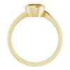 Bezel Set Solitaire Engagement Ring or Band Mounting in 18 Karat Yellow Gold for Round Stone