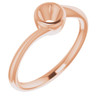 Bezel Set Solitaire Engagement Ring or Band Mounting in 18 Karat Rose Gold for Round Stone