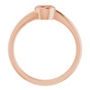 Bezel Set Solitaire Engagement Ring or Band Mounting in 18 Karat Rose Gold for Round Stone
