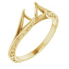 Solitaire Engagement Ring or Band Mounting in 18 Karat Yellow Gold for Round Stone