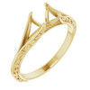 Solitaire Engagement Ring or Band Mounting in 10 Karat Yellow Gold for Round Stone