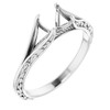 Solitaire Engagement Ring or Band Mounting in 18 Karat White Gold for Round Stone