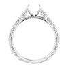 Solitaire Engagement Ring or Band Mounting in 18 Karat White Gold for Round Stone