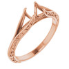 Solitaire Engagement Ring or Band Mounting in 18 Karat Rose Gold for Round Stone