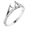 Solitaire Engagement Ring or Band Mounting in 10 Karat White Gold for Round Stone