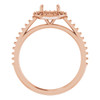 Halo Style Engagement Ring Mounting in 10 Karat Rose Gold for Oval Stone