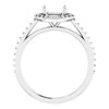 Halo Style Engagement Ring Mounting in 18 Karat White Gold for Oval Stone