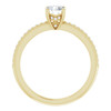 Accented Engagement Ring or Band Mounting in 18 Karat Yellow Gold for Round Stone