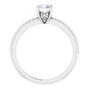 Accented Engagement Ring or Band Mounting in 18 Karat White Gold for Round Stone